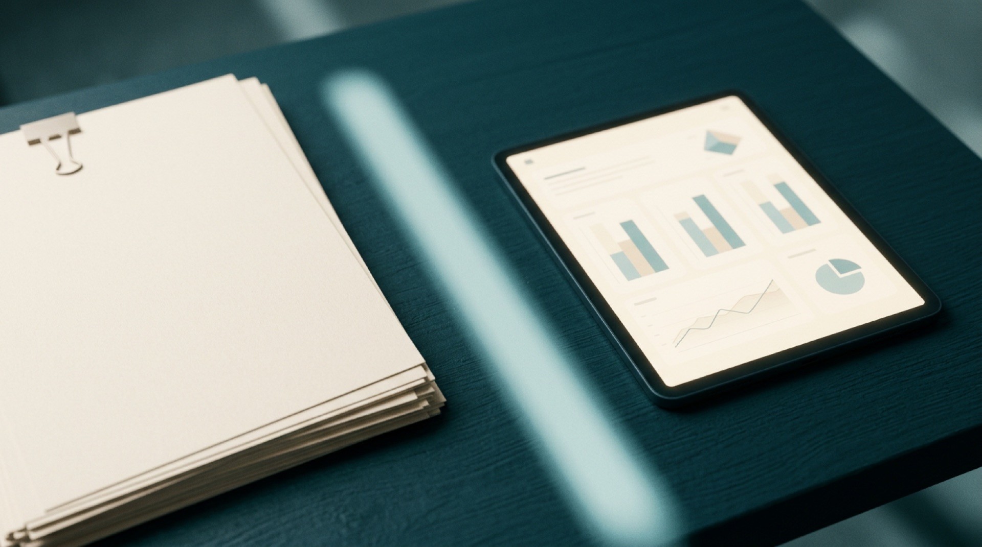 Wandtablet mit laufendem Dashboard